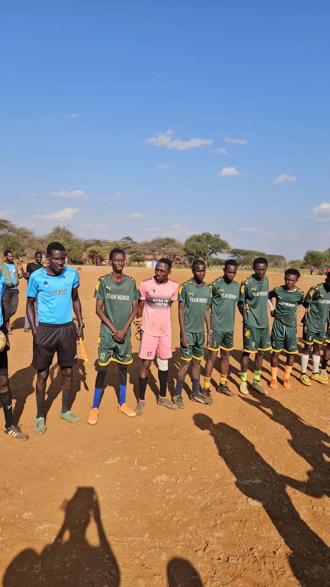 Football team in green kits at the Maparasha tournament